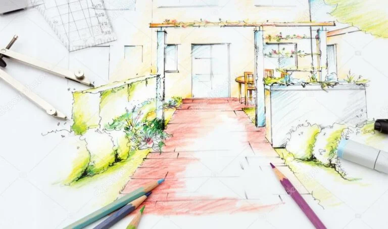 Plan de jardin dessiné au bureau d'étude Guitard Philippe Paysagiste